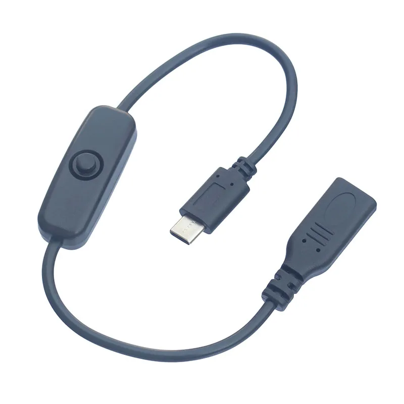 Кабель USB 2.0 type c Папа мама с переключателем управления питанием|Кабели питания| |