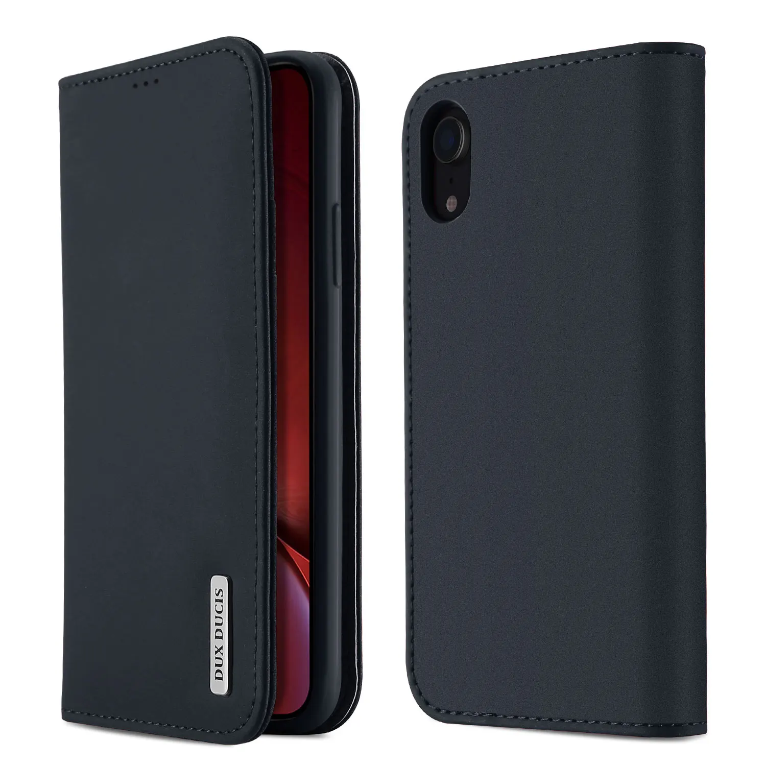 DUX DUCIS Роскошный чехол-кошелек из натуральной кожи для Iphone X XS Max XR 6S 7 8 Plus 11 Pro 11Pro Max держатель для карт удобный чехол - Цвет: Синий