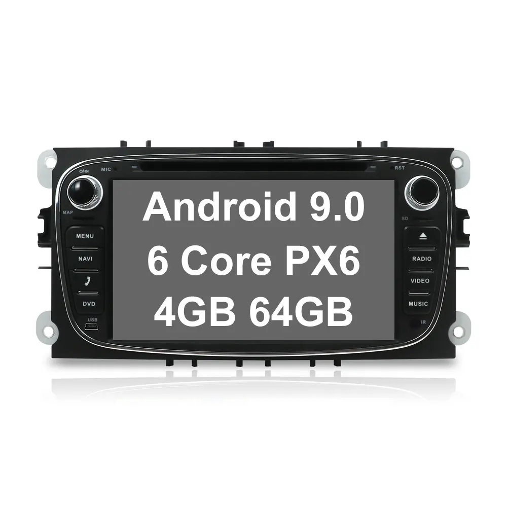 Bosion 2 din Android 9,0 автомобильный DVD мультимедийный плеер для Ford/Focus Mondeo S-MAX C-MAX Galaxy 4G 64G радио 2din gps Navi Стерео ПК - Цвет: Android 9 64G Black