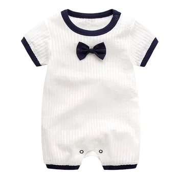 

Baby Onesie Summer Wear 0-3-Month Short Sleeve Crawling Clothes Baptism Baby Cotton Clothes Gentleman Newborns Romper