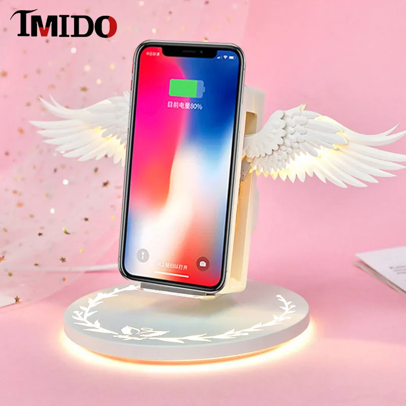 

For iphone 11 Pro max Best Wireless Charger For Xiaomi mi 9 Angel Wireless Charger 10w Fast Charge For Samsung s8 Android Apple