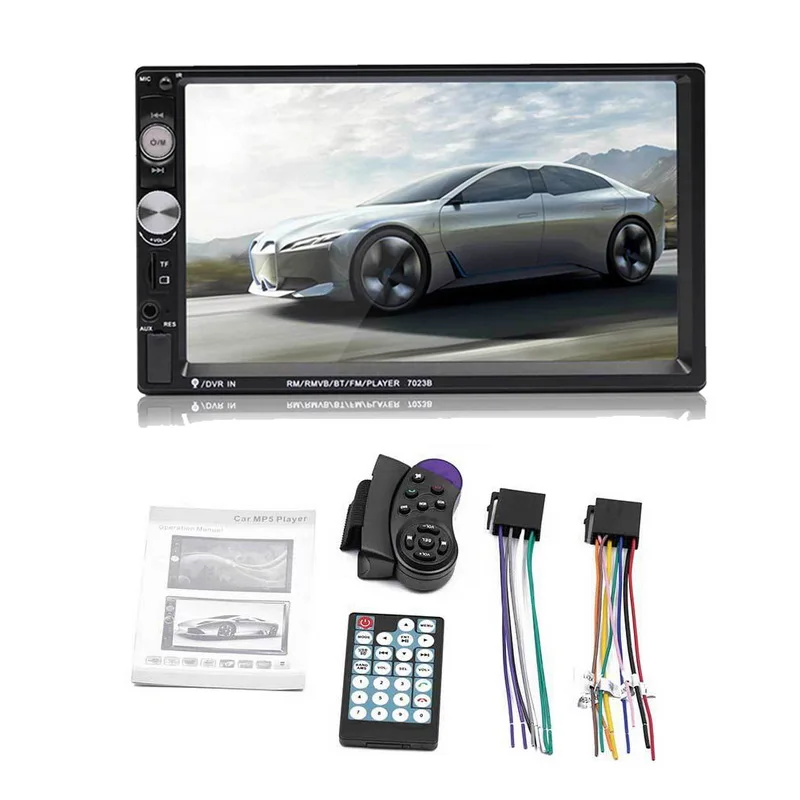 7023B 2 din Full HD Автомобильный мультимедийный плеер Bluetooth Авторадио " сенсорный экран стерео видео MP5 плеер Авто радио камера - Формат цифровых медиаданных: No LED camera