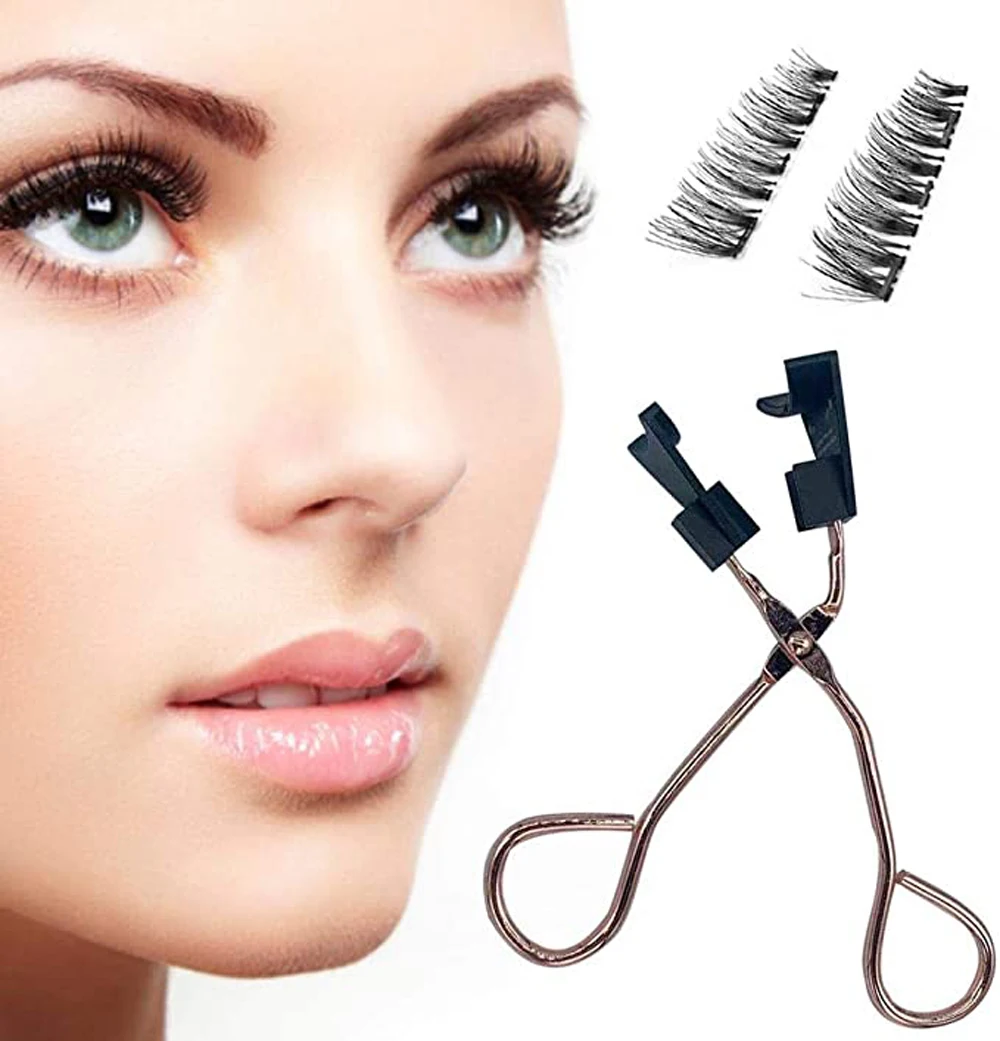 

Ladies magnetic eyelash curler eyelash set, quantum magnetic non-glue eyelash curler, reusable eyelashes, natural curl