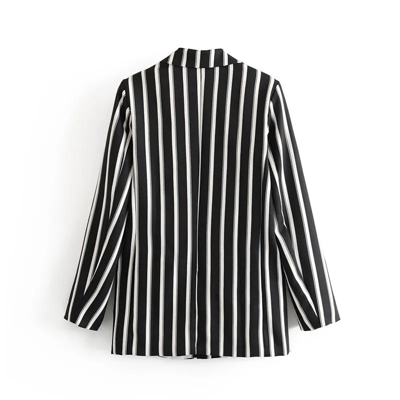

F1543-Western Style WOMEN'S Dress 19 Autumn New Style Fashion Elegant-Style One-Button Stripes Suit Jacket Women's
