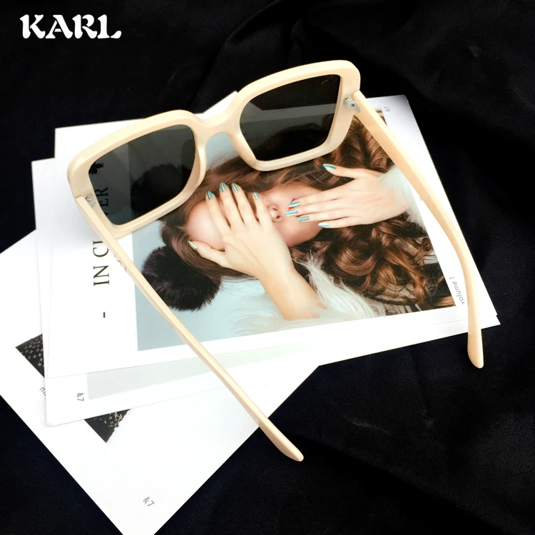 KARL Роскошные брендовые дизайнерские негабаритные солнцезащитные очки для женщин маленькая Пчелка солнцезащитные очки Дамская мода сексуальные Квадратные Солнцезащитные очки Оттенки UV400