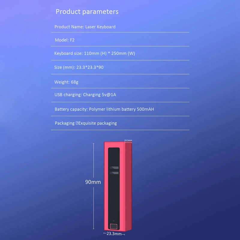 Проекционный Bluetooth клавиатура Мини прямоугольная портативная клавиатура портативная виртуальная клавиатура