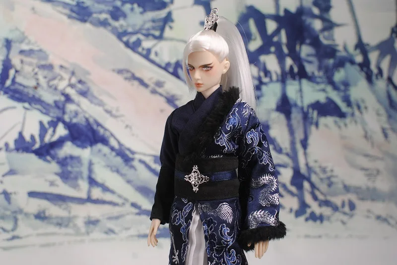 1/6 Scale BJD Doll Chinese Ancient Costume Hanfu Samurai Suit Long Hair Samurai Wig for30cm Male Body Limited Edition Collection 1/6 Scale BJD Doll Chinese Ancient Costume Hanfu Samurai Suit Long Hair Samurai Wig for30cm Male Body Limited Edition Collection