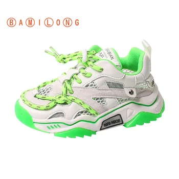 

2020 Spring New Fashionable Net Breathable Sports Running Shoes For Girls Boys Rubber Bottom Children Shoes Brand Kids Shoes Y60