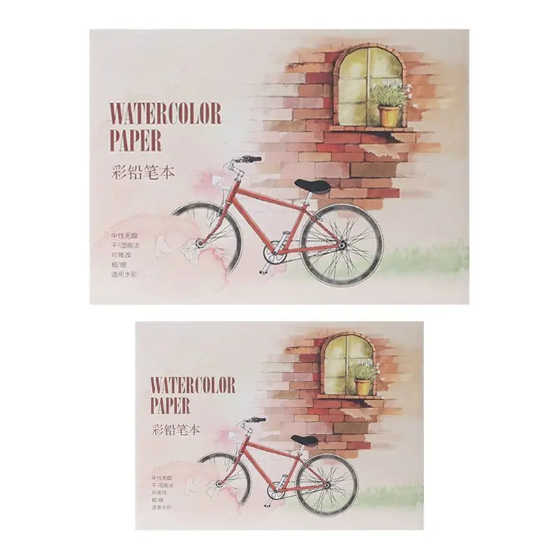 Libro de bocetos de acuarela A5/A6, 12 hojas de papel para dibujar, pintura, lápiz de Color, libros, suministros de arte escolar