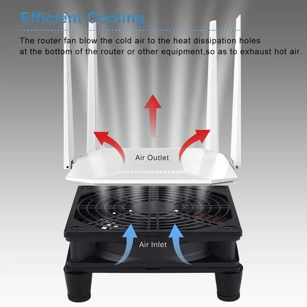 5V 1A USB Router Cooling Fan 120mm DIY TV Set-top Box Ball/Sleeve Cooler W/Controller & Protective Net Desktop Cooling Fan