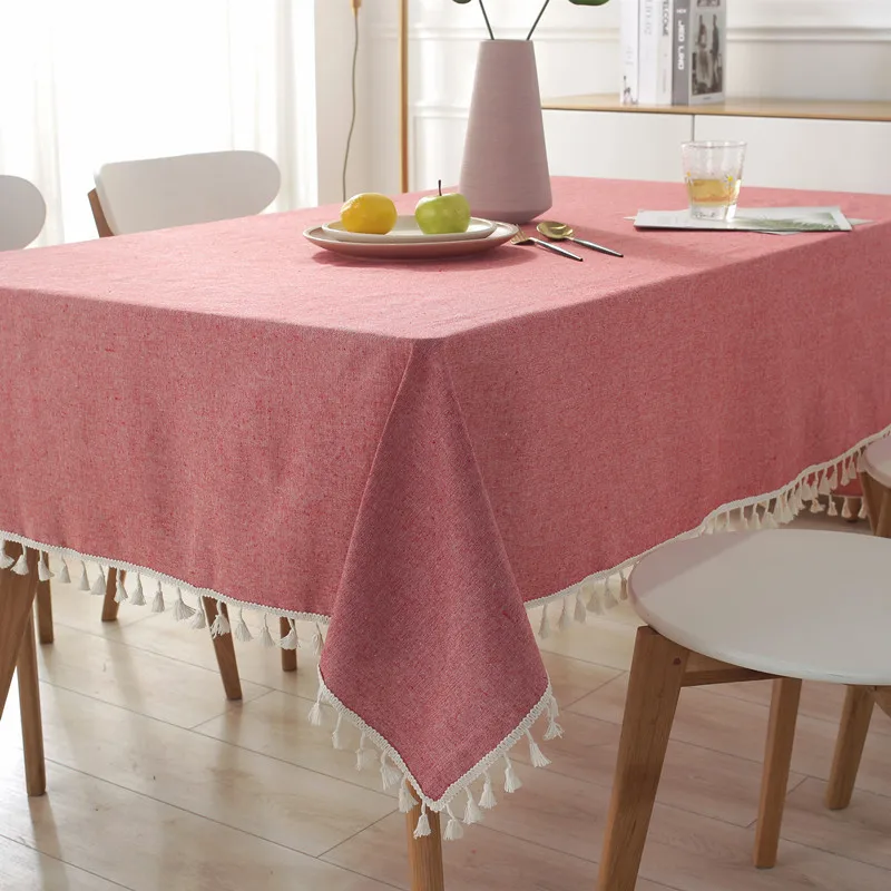 Solid color tablecloth cotton table cloth rectangular Dining Table Cover coffee table Simple Plain Tablecloth tablecloths