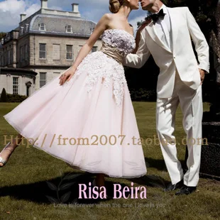 Vestido de noiva 2015 nieuwe enkellange rok zoete korte kralen sexy water kant applicaties unieke trouwjurk bridal jassen Vestido de noiva 2015 nieuwe enkellange rok zoete korte kralen sexy water kant applicaties unieke trouwjurk bridal jassen