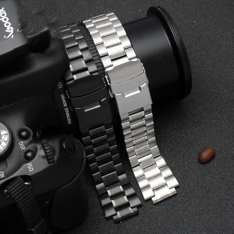 Stainless steel watchband For G-SHOCK GST-B200 GST-B200D Series men'swatch strap 24*16mm lug end silver black bracelet BAND