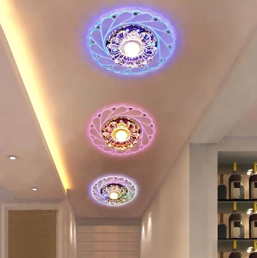  Modern LED Crystal Ceiling Light Circular Mini Ceiling Lamp Luminarias Rotunda Light For Living Roo - 32812645089