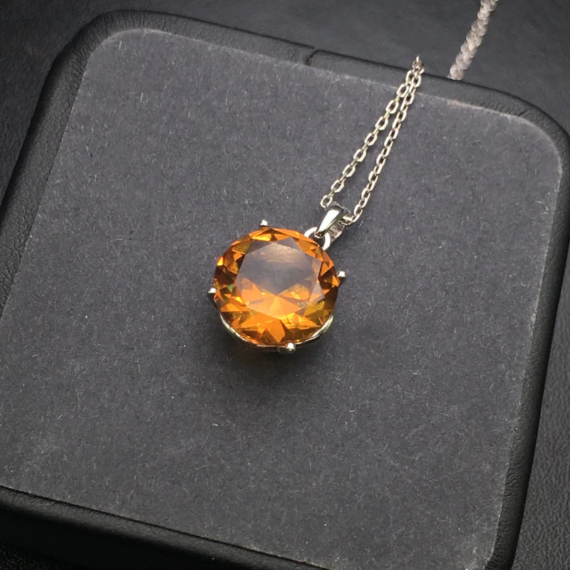 CSJ Simple Zultanite Pendant Sterling 925 Silver Round12mm Created Sultanite Color Change Fine Jewelry Women Party Wedding