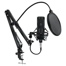 Kit de Microphone à condensateur en métal pour ordinateur PC Microphone professionnel avec disque de support à la maison pour la diffusion de karaoké