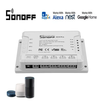 

Sonoff PRO R2 433MHZ Wireless Smart Switch 4 Channel WIFI Control smart Home homekit for Alexa compatible/Google home automation