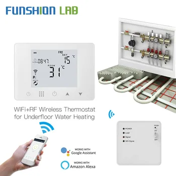 

WiFi Smart Thermostat Wall-Hung Water Underfloor Heating Temperature Controller Work with Alexa Google Home