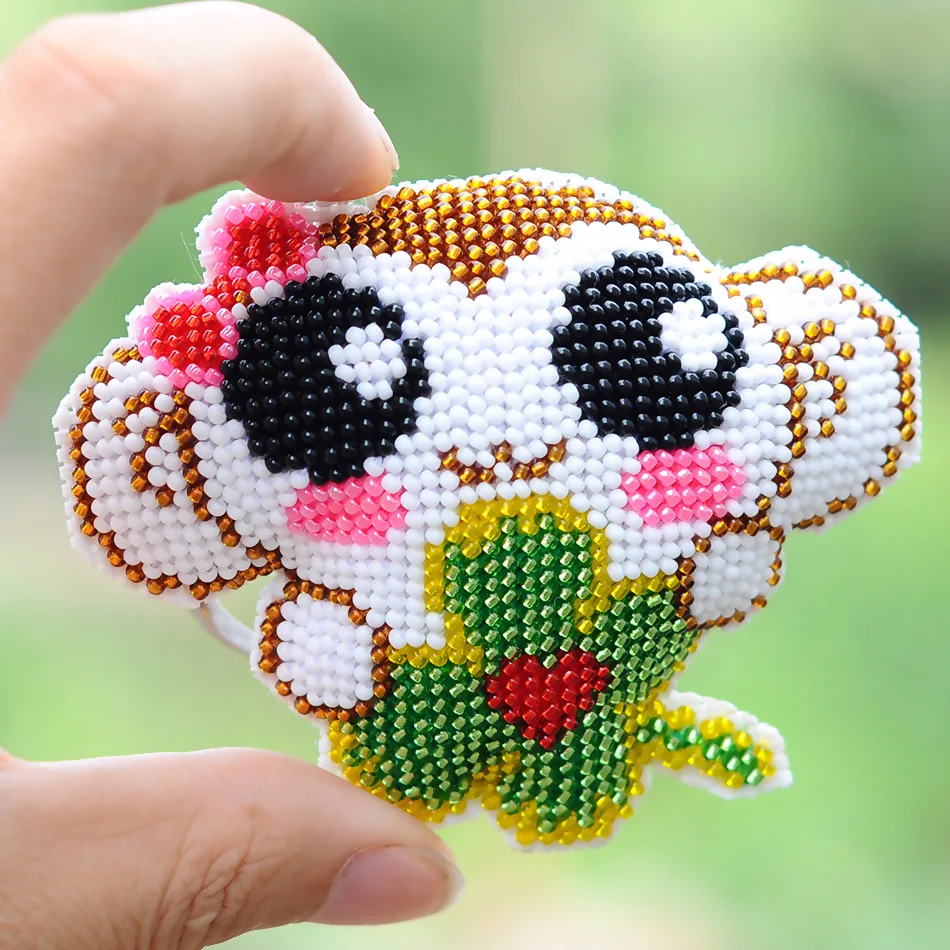 

095 Phone Craft Stich Bead Cross Stitch Key Chain Accessories Stamped Needlework Embroidery Crafts Printed Cross-Stitching Kit