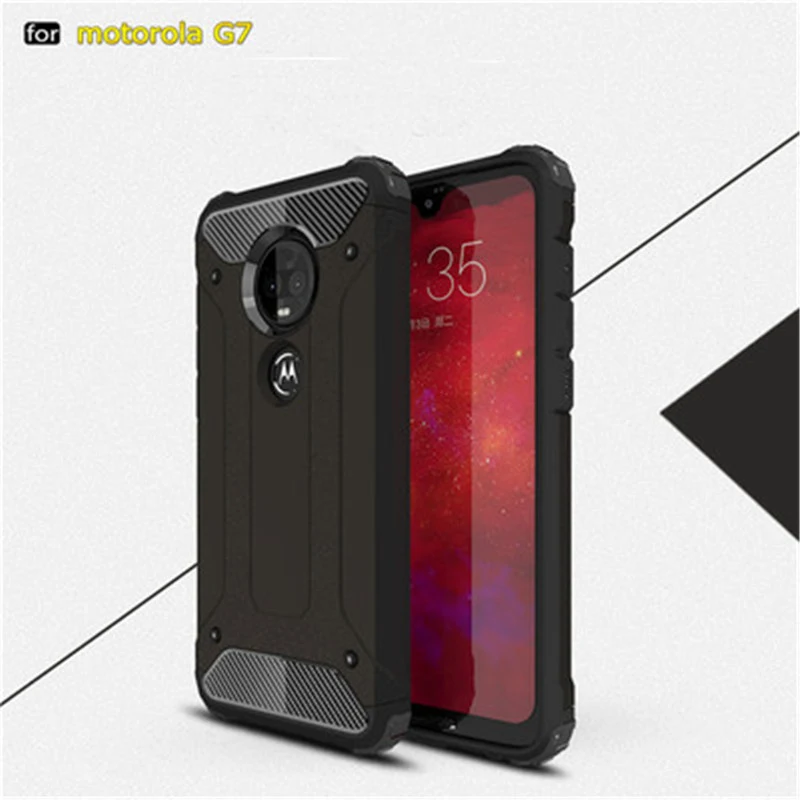 hei Противоударный тонкий жесткий, крепкий резиновый защитный чехол для Motorola Moto G7 power EU G6 G5S G5 G4 Plus Z Z4 E5 Play Go M One Fundas Coque - Цвет: hei