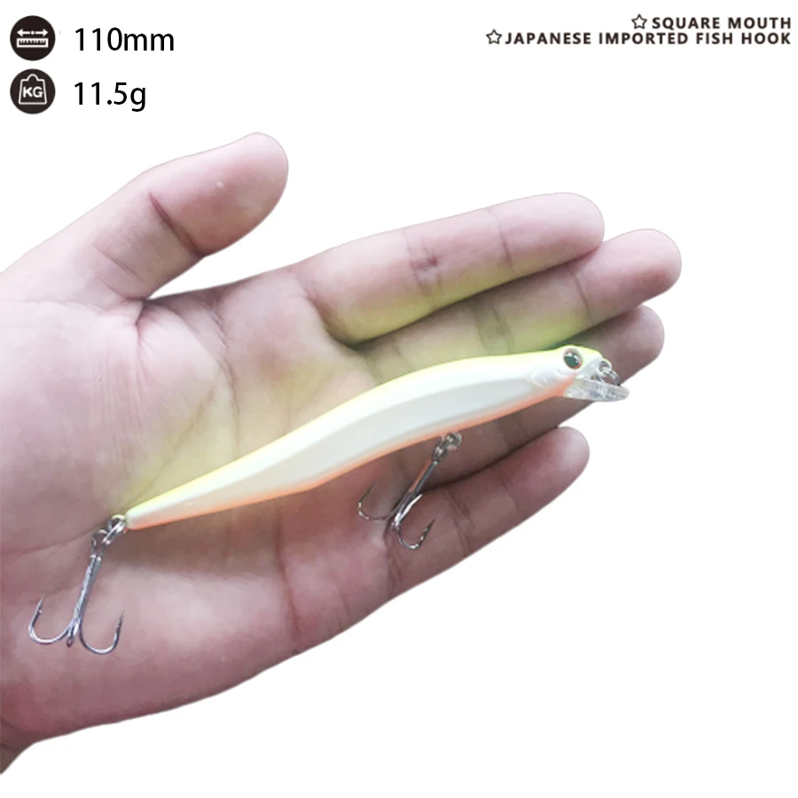 ARDEA Floating Minnow fishing lures 110mm 11.5g Trolling wobbler crankbait Carp bass lure hard swimbait fishing tackle lure