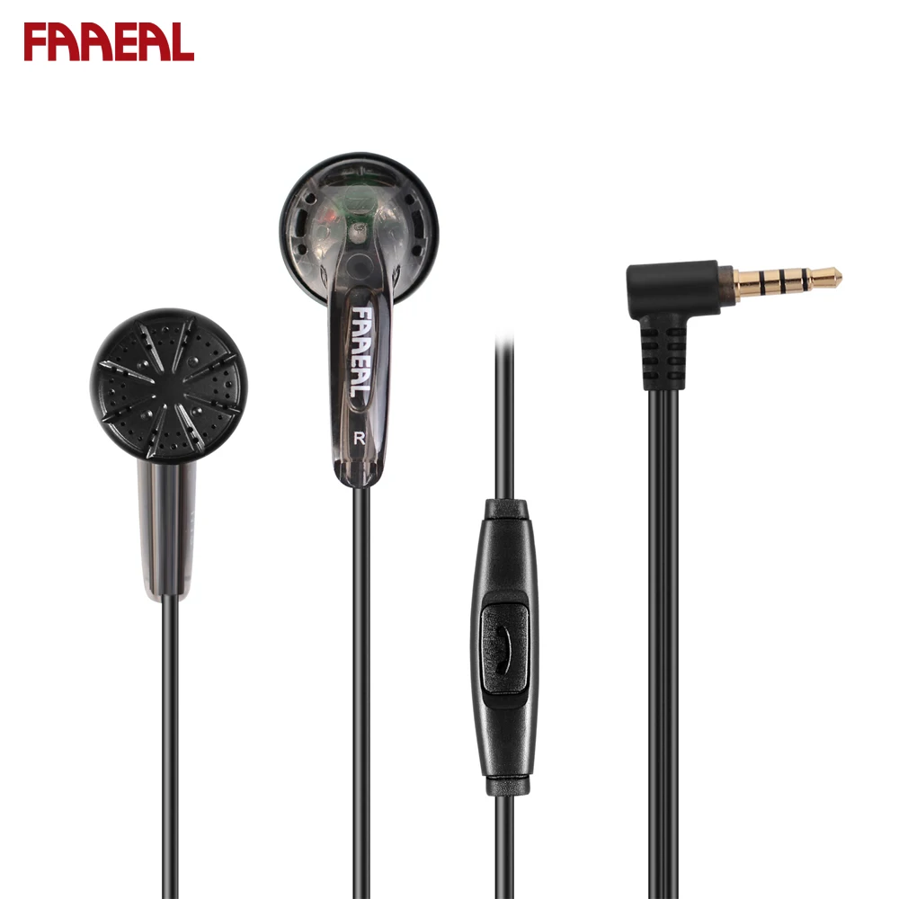 FAAEAL Iris Ancestor 32 ohm In Ear Flat Head Earbuds HiFi Super Bass Earphone 3.5mm Wired Headphones For Xiaomi Smartphones PC