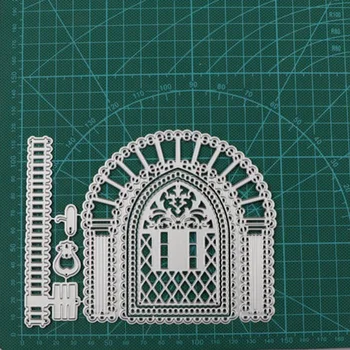 

Arch Fence Frame Metal Cutting Dies Door Decoration Die Cut Christmas Stencil Scrapbooking 2019 New Craft Stamps And Dies