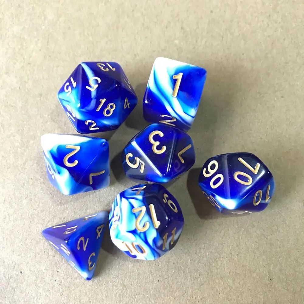 Новинка 7 шт./лот многогранные игральные кости из смолы d& d d4 d6 d8 d10 d% d12 d20 игральные кости для многогранных игр TRPG кубик для настольной игры Лидер продаж