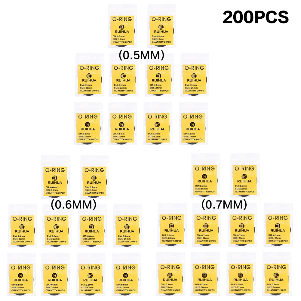 200 шт. водонепроницаемые уплотнительные прокладки для задней крышки часов 0 5/0 6/0 7