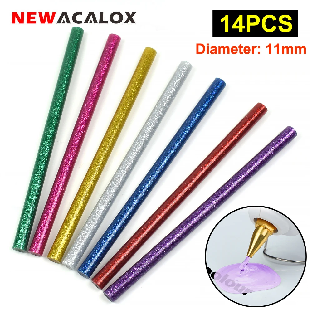 Newacalox Bastoncini Sigillanti Colorati Per Colla A Caldo Diametro 11Mm/0.43 "Bastoncini Per Pistola A Colla A Caldo Per Arti Regalo Artigianato Casa