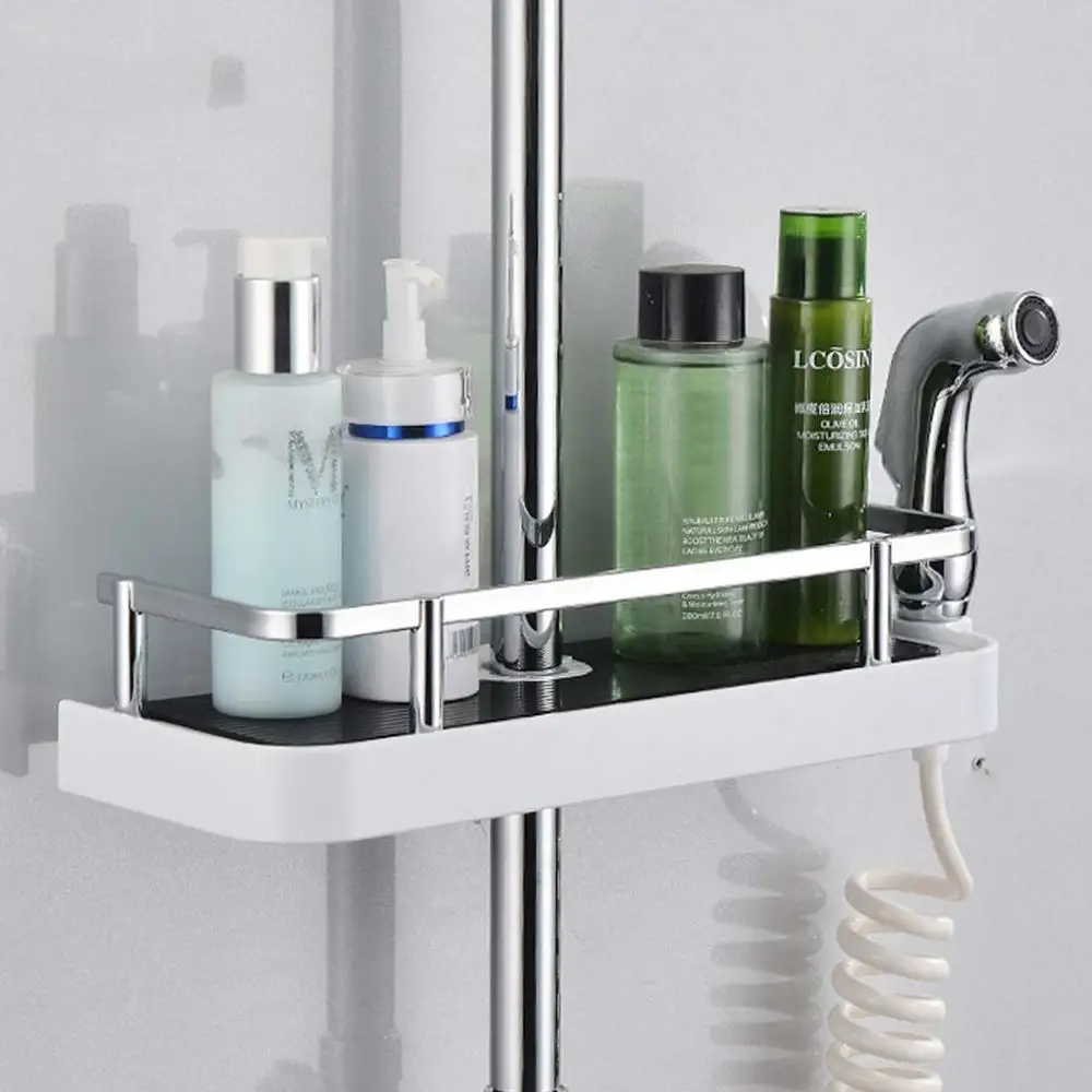 Stainless Steel Rectangle Bathroom Organizer Shower Shelves Storage Rack Holder Shampoo Tray Bathroom Single Tier Head Holder Storage Shelves Racks Aliexpress