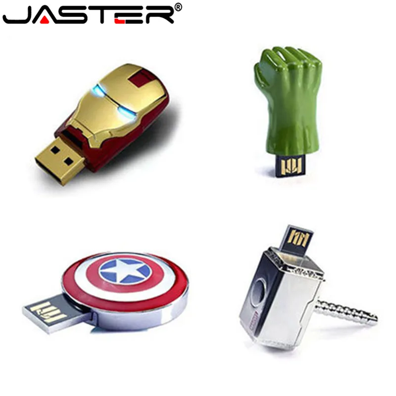 JASTER мстители usb флеш-накопитель Железный человек 8 ГБ флеш-накопитель 16 Гб Капитан Америка 32 Гб usb флешка 64 ГБ флеш-накопитель супергерой U диск