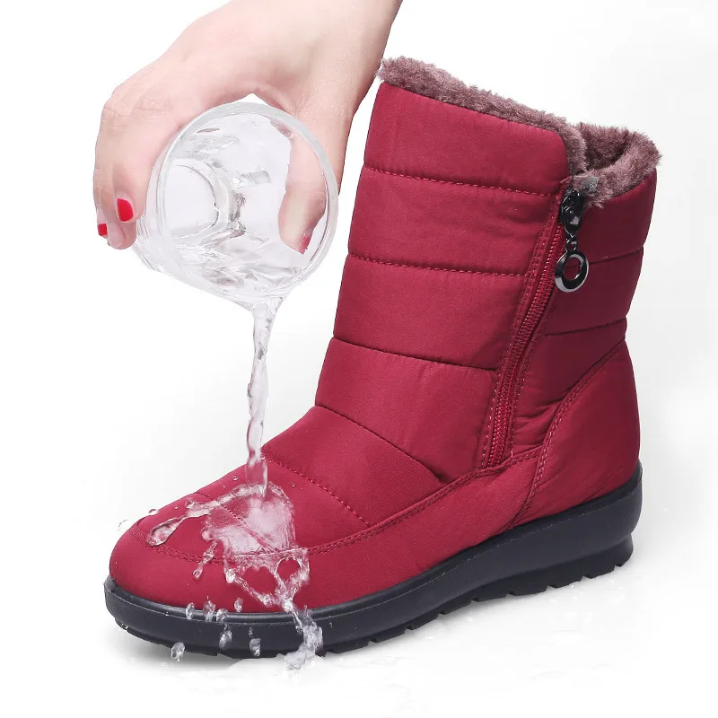 

Women Boots Warm Women Winter Boots With Low Heels Botas Mujer Plus Size Ankle Snow Boots Female Waterproof Winter Shoes Woman
