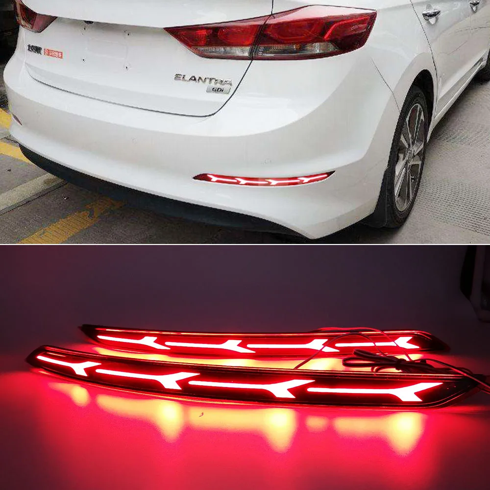 Автомобильный Светодиодный отражатель светильник для Hyundai Elantra 2016 2017 2018 2019