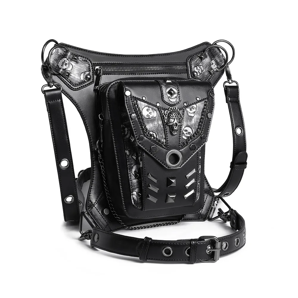 Punk Skull Rivet Waist Bag 14