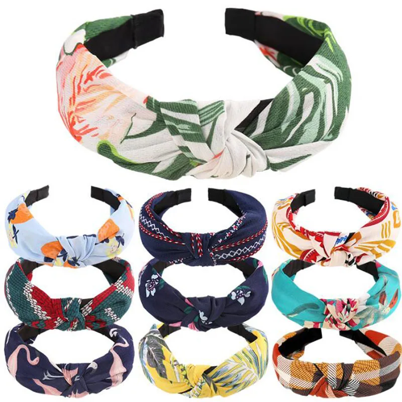 2019 New Stripe Print Hairband Head Band Women Hair Hoop Cotton Cross Top Knot Hair Bands Accessories for Girls,9