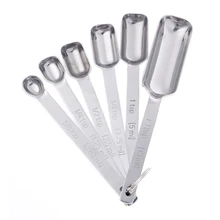 6 шт прямоугольный комплект мерных ложек из нержавеющей стали для измерения ингредиентов