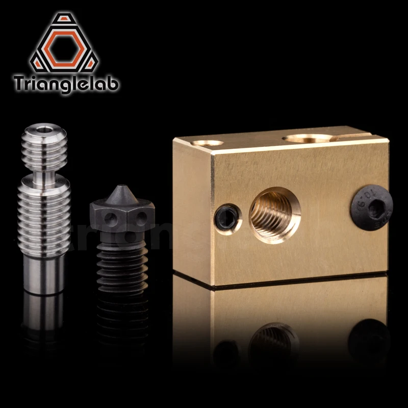 Bico + Bloco Aquecedor de Bronze Atualização para v6 Temperado Liga Titânio Calor Quebra Alta Temperatura Kit Hotend Titan Aço v6 - Imagem 3