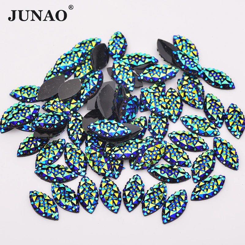 JUNAO 1400Pcs Mix Size Aurora Purple Flatback Glass Rhinestone Non