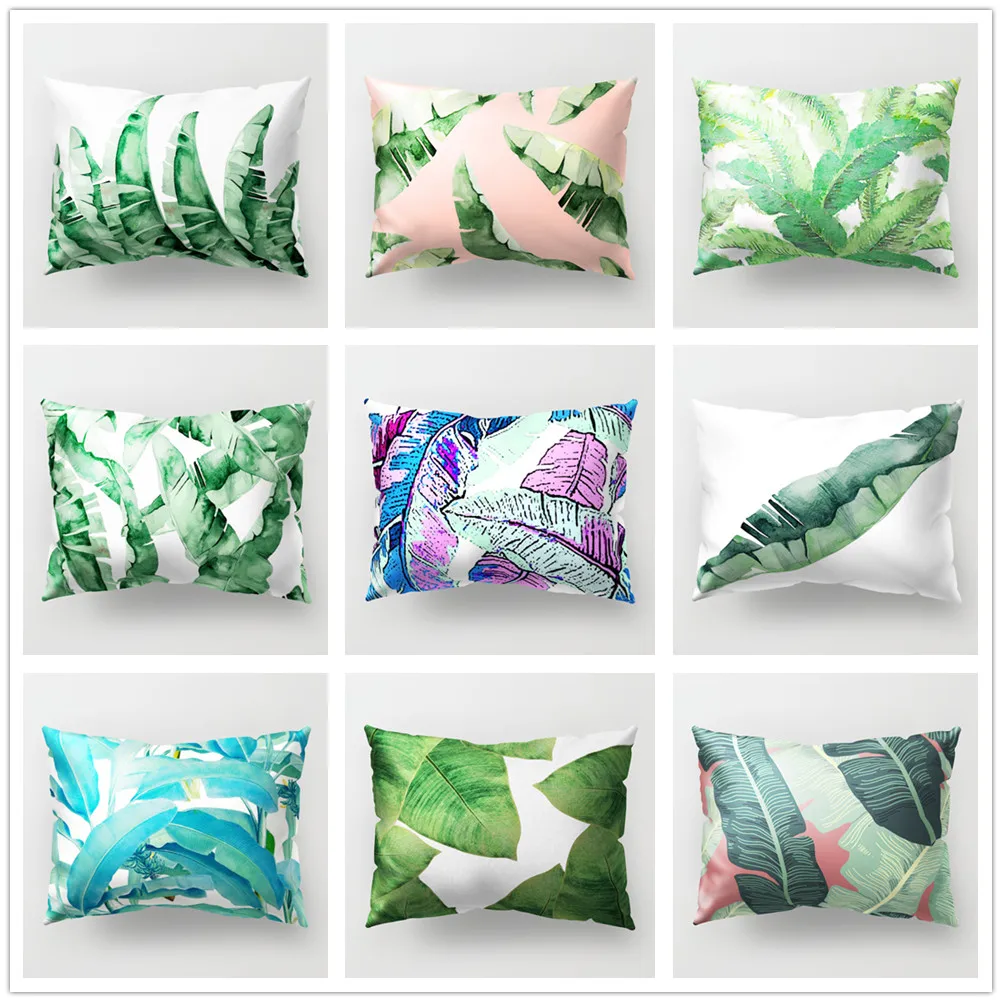 Зеленая фотография прямоугольная тропическая искусственных растений для дивана автомобиля кровати