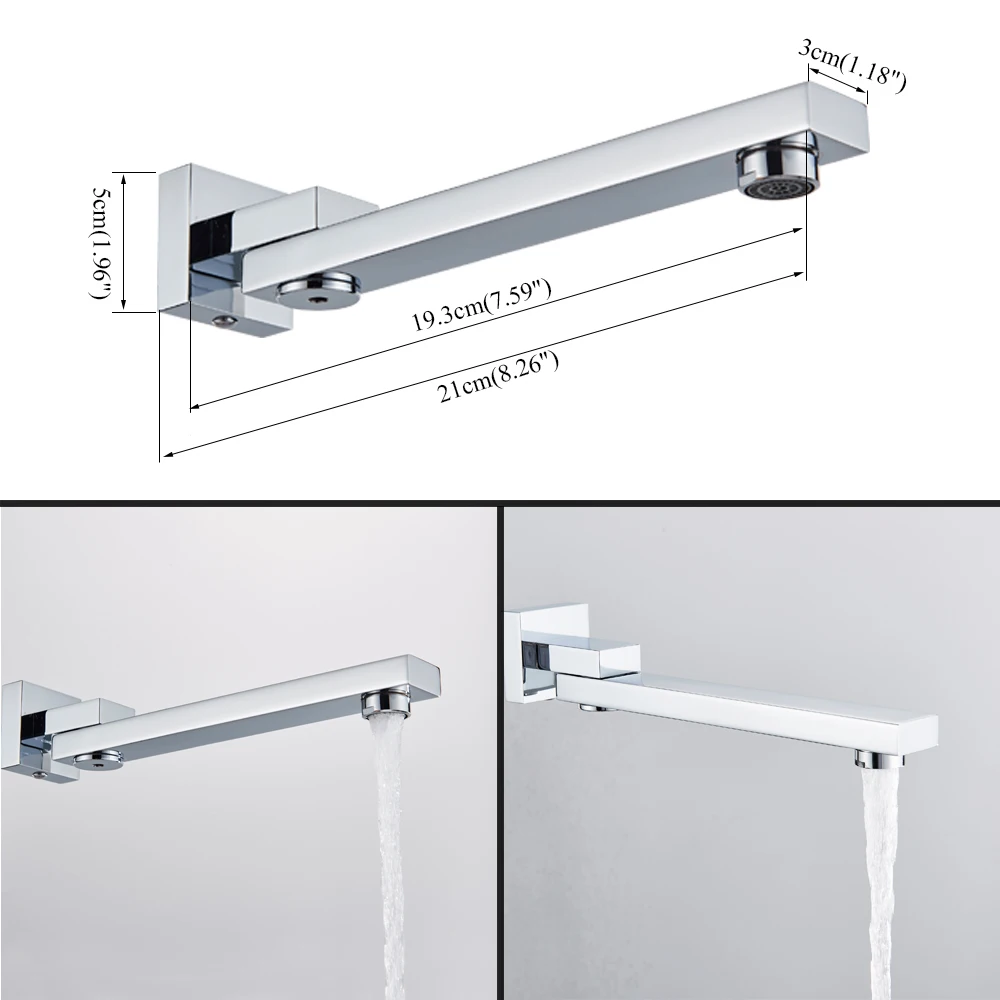 Free Shipping  Bathroom Brass Chrome/Black Bronze Shower Faucet Spout Wall Mounted Swive Bath Spout Bathroom Accessories 2