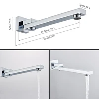 Free Shipping  Bathroom Brass Chrome/Black Bronze Shower Faucet Spout Wall Mounted Swive Bath Spout Bathroom Accessories 2