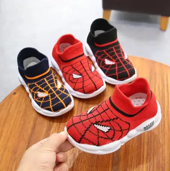 

New Cartoon Kid Shoes Spiderman Mesh Children Sports Shoes Girls Sneakers Children Shoes boys Breathable Soft