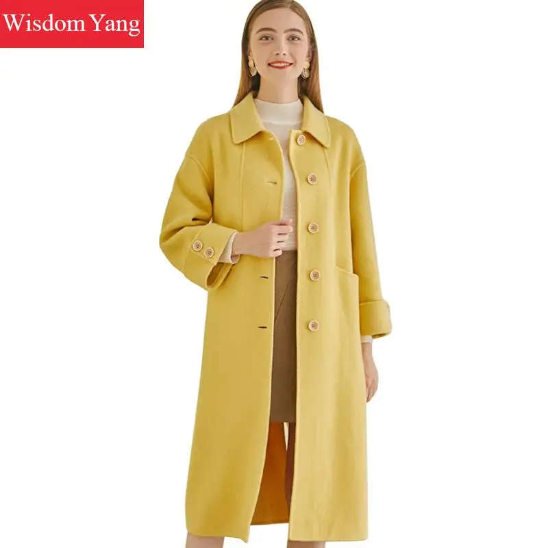

Winter Autumn Coat Women Warm Sheep Wool Suit Trench Elegant Plus Size Oversize Woolen Overcoat Woollen Korean Outerwear Clothes