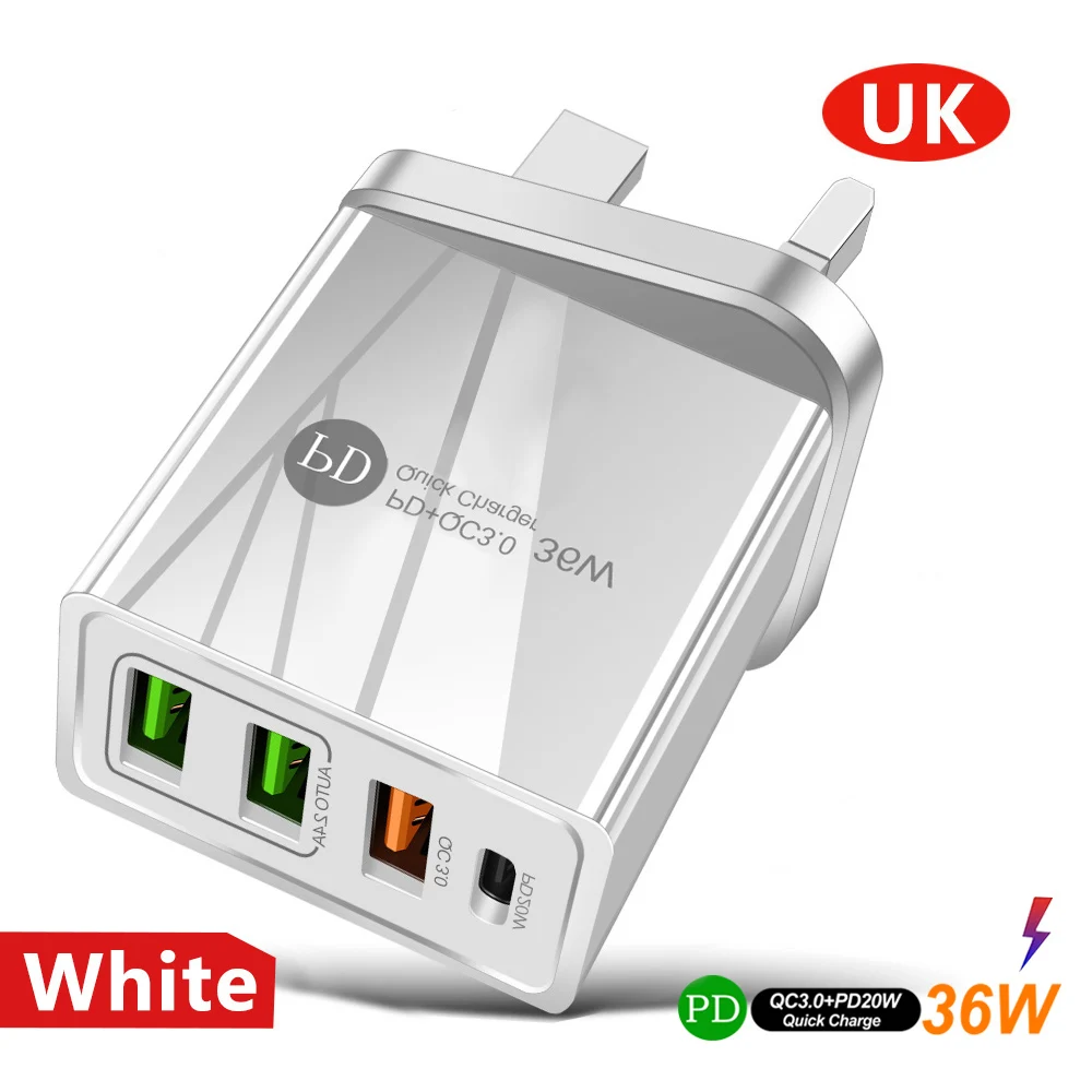 usb c 5v 3a USB PD Fast Charger EU UK Plug Quick Charger QC 3.0 Power Adapter For iPhone 13 12 Series Xiaomi Samsung Huawei Fast Charging 65 watt charger Chargers