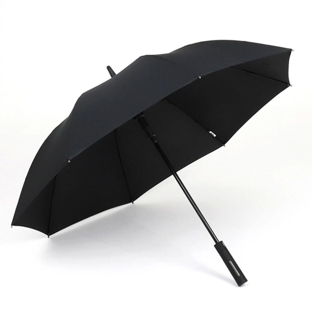 Большой мужской зонт 114 см, сильный Ветрозащитный зонтик с длинной ручкой и 8 ребрами, Женский Зонт от дождя из стекловолокна, большие зонты для гольфа, бренд Paraguas - Цвет: Black