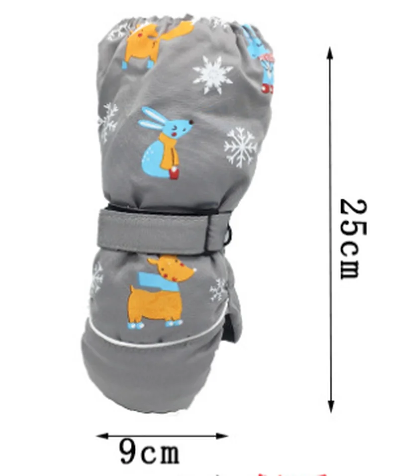 1pair Children Ski Gloves Windproof And Waterproof Three-layer Warm Gloves Winter Essential Warm Gloves Cute Elk