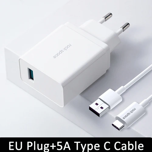 ROCK EU US Plug USB зарядное устройство 18 Вт Mobible зарядное устройство для телефона с 5А быстрая зарядка type C кабель упаковка для huawei SCP адаптер для путешествий - Тип штекера: EU Plug with Type C