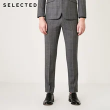 Отборные мужские шерсть прямой крой клетчатый костюм брюки T | 41926C501【Fan получить новые поступления купоны в описание】