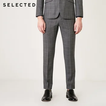 

SELECTED Men's 100% Wool Regular Straight Fit Plaid Suit Pants T|41926C501
